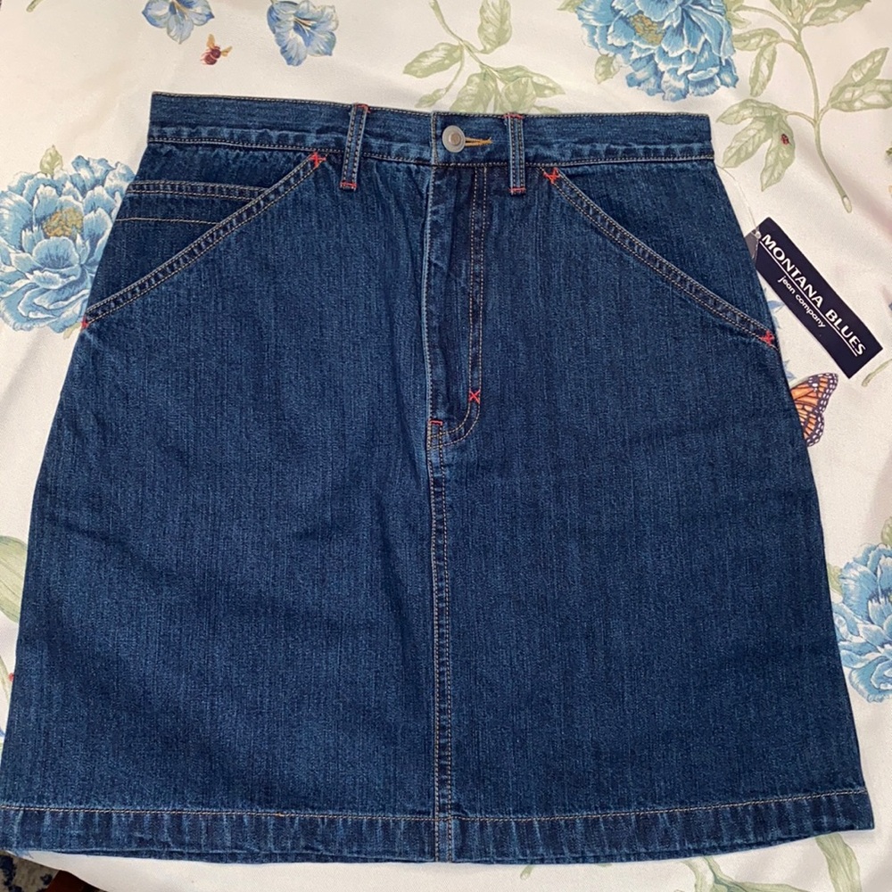 Vintage Montana Blues Denim High Waisted Mini Skirt